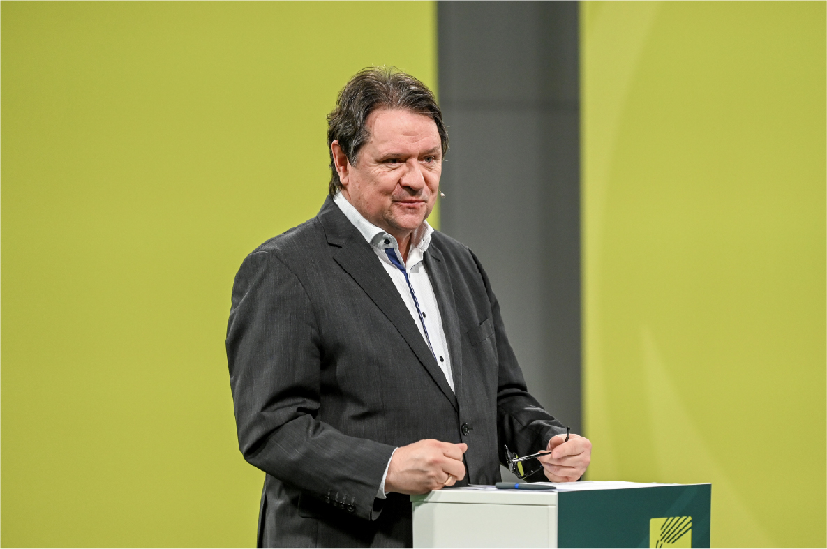 BVE-Hauptgeschäftsführer Christoph Minhoff auf der Eröffnungspressekonferenz der Grünen Woche.