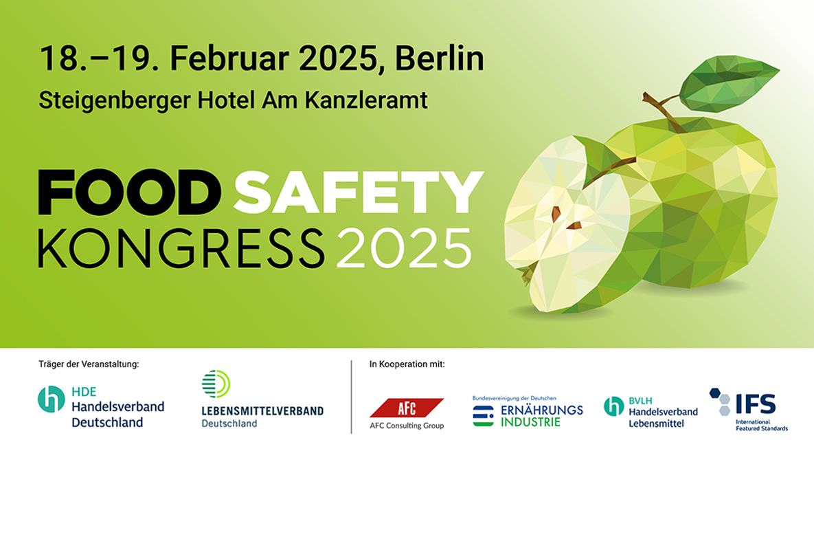 Food Safety Kongress 2025 Banner 18-19. Februar 2025 in Berlin